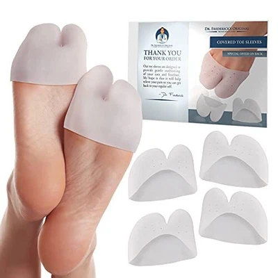 $24.28 • Buy  Covered Toe Sleeves - 4 Pieces - Gel Toe Protectors With Metatarsal Pads - 