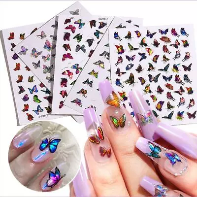 Nail Art Stickers 💖 Self Adhesive Decor 💖 Holographic Butterflies 💖 Decals • £2.55