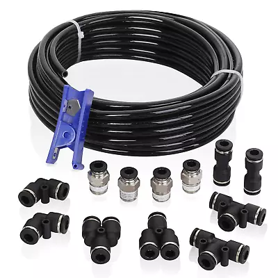 14 PCS Air Line Tubing Kit 1/4 Inch OD X 32.8 Feet Push To Connect Fittings • $22.95