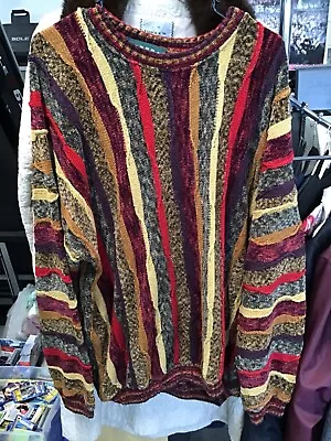 Vintage 90s Tundra Made In Canada Knit Coogi Like Sweater Sz XXL • $90