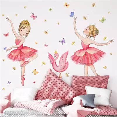 Wallpaper Stickers Kids Room Princess Girls Ballet Dancer Butterfly Nursery Baby • £11.99