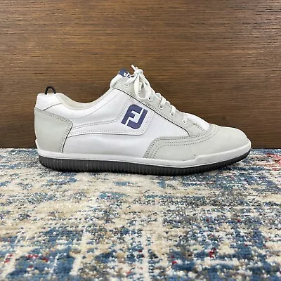 FootJoy Golf Shoes Mens Sz 10M Greenjoys Spikeless White Gray Navy 45309 • $29.99