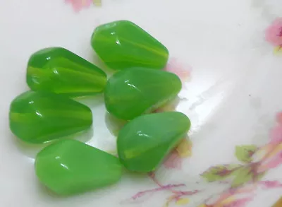 Greenery BeadsPantoneVintage Glass Beads Czech Chartreuse 10/15mm Baroque #85  • $3.50