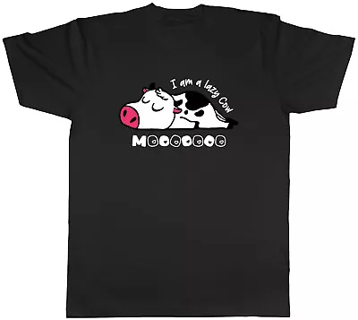 Funny Lazy Cow Mens T-Shirt Lazing Sleeping Cow Tee Gift • £8.99