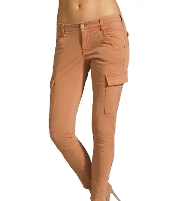 J BRAND Womens Skinny Fit Trousers Houlihan Solid Orange Size 28W 1229VK120 • $103.02