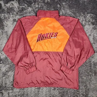 Virginia Tech Hokies Jacket Mens Medium Anorak Windbreaker Spell Out Vintage • $34.92