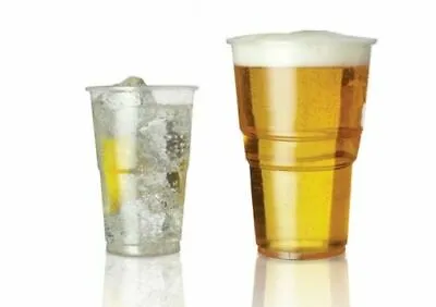 Disposable Pint Glasses Half Pint Glasses Plastic Pint Reusable Beer Cups • £35.99