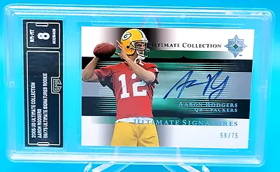 2005 Aaron Rodgers Ultimate Collection Signatures Rookie Autograph Card /75 RC • $1250