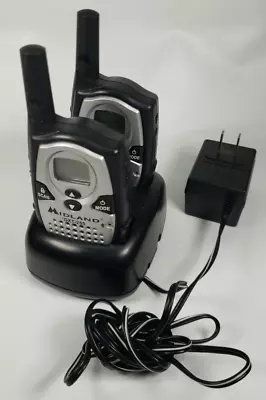 Midland GXT255 2-Way Radios Walkie Talkies With Charger Base No Clips • $22.39