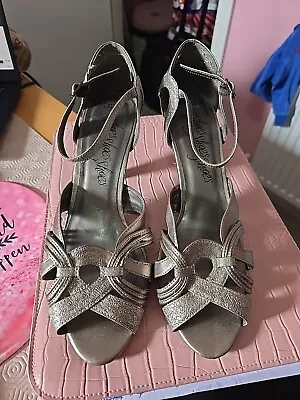 Size 8 Marks & Spencers Silver Metallic Summer Party Shoes • £3.99