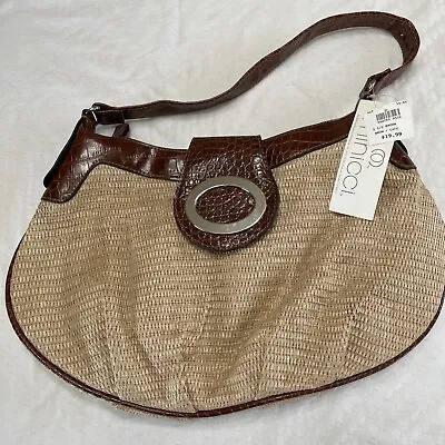 Minicci Hobo Purse Bag New With Tags Faux Leather Trim Croc Pattern 15x9” Zip • $7.61