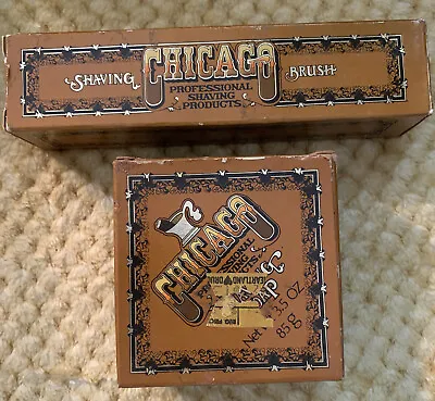 Ultra Rare Stock Vintage Shaving Brush Chicago Wooden Handle 1978 W/ Box & Soap • $45.89