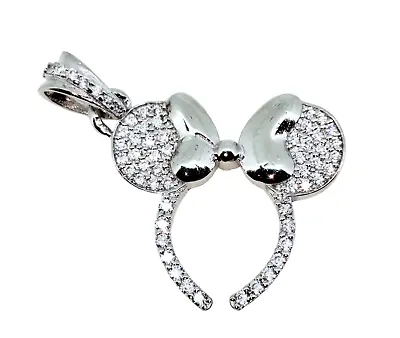 3.14 Gm Multiple Cubic Zirconia Solid 925 Sterling Silver Mickey Mouse Pendant • $22.99