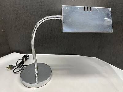 Mid-Century Space Age Chrome  Gooseneck Desk Lamp Boxy 1970s • $42.90