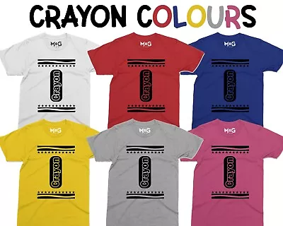 Crayon Funny Costume Matching Halloween T-shirt Colours Nursery School Kids Tee • £12.99