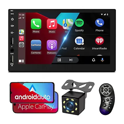 $54.39 • Buy 7  Double Din Car Stereo With Apple Carplay & Android Auto Play MP5 Radio+Camera