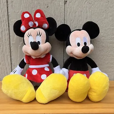 Disney Parks Authentic Original 14  Mickey And Minnie Mouse Plush • $14