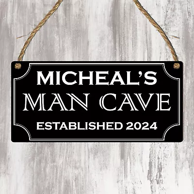 Personalised Man Cave Sign Printed Plaque Daddy Dad Father's Day Birthday Gift • £4.99
