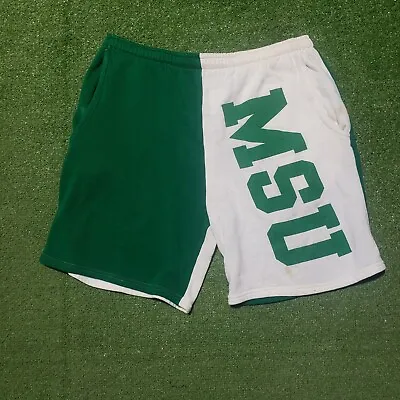 Vintage Michigan State Spartans Shorts Basketball Size Medium Stained • $14