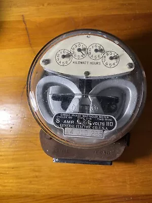 Vtg GENERAL ELECTRIC CO Meter Single Phase Watt Hour Meter Type I-16 Watthour GE • $34.99