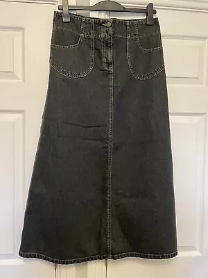 M&S Per Una Dark Denim Maxi Skirt Size 14 Excellent Condition • £4