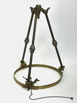 Antique Victorian Gothic Hanging Gas Chandelier Light Lamp 3 Arm Tripod 12  Fit • $99.99