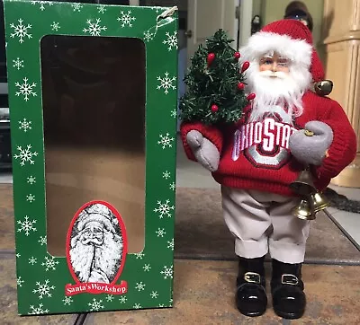 OHIO STATE BUCKEYES Vintage Santa’s Workshop 10” Santa Claus Figure IN BOX • $16.98