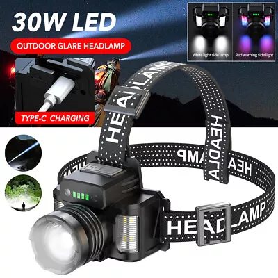 Super Bright Waterproof Rechargeable LED Headlamp Flashlight Camping Head Torch • $27.69