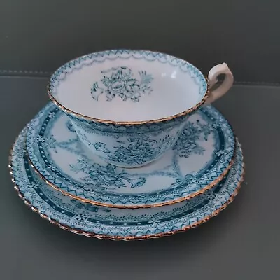 Antique Samuel Radford ' Moselle ' Bone China TeaCup Trio C1894 Set D • £175