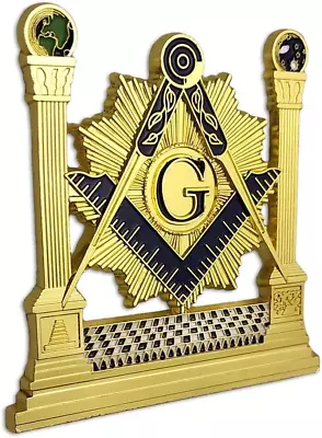 Masonic Car Emblem Altar Pillars Square & Compass Freemason Auto Badge • $17.56