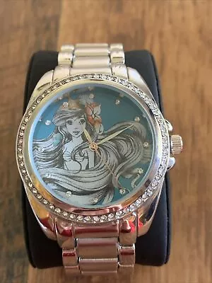 Disney Ariel Little Mermaid Unisex Watch Crystal Bezel Silver Tone New Battery • $34.99