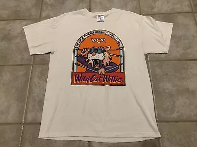Vintage 90s WCW WildCat Willie Wrestling Shirt L Wwf Ecw Wwe Aew VERY RARE • $219.95