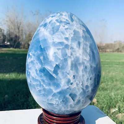 22LB Natural Polished Blue Celestite Quartz Crystal Gem Egg Ball Specimen • $13.50