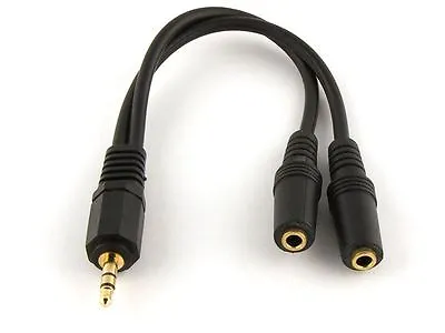 3.5mm Jack Headphone Splitter CABLE 3.5 Lead  2 Way  • £2.77