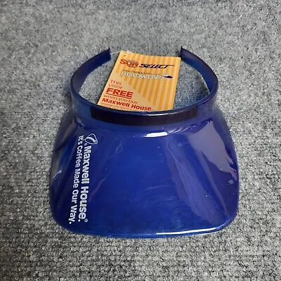 Vintage Maxwell House Visor Hat One Size Blue 1987 80s Plastic NOS Dead Stock • $29.99
