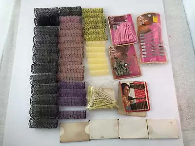 Vintage Mixed Lot Of Mesh Brush Rollers~Curlers~Pins~Clips~Bobby Pins~Perm Paper • $9.99