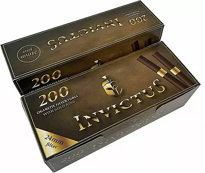 £9.99 • Buy Invictus BROWN Premium EMPTY Cigarette Filter Tubes 200 Tubes-make Your Own 