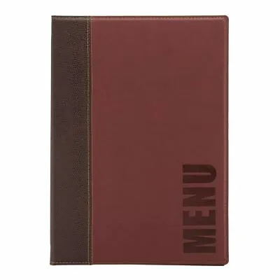 Securit Contemporary Menu Holder In Wine Red With Bonded Edges & Four A4 Sheets • £24.07