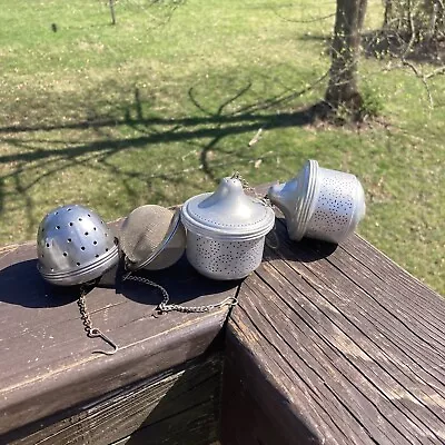 4 Vintage Stainless & Aluminum Loose Tea Balls Infusers Strainers • $16.01