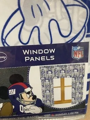 £19.61 • Buy Disney Mickey Mouse - NFL Curtains - NY Giants - Set Of 2 Window Panels - NWT