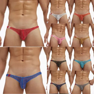 Men Underwear G-String Underpants Thong Briefs Low Rise Pouch Bulge Jockstrap • £3.78