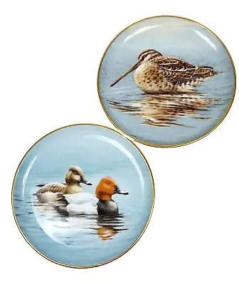 Set Of 2 Bird Plates Common Snipe & Redhead Ducks Michael J Loates 4  Kaiser • $16.49