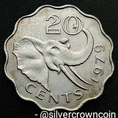 $8.94 • Buy Swaziland 20 Cents 1979. KM#11. Twenty Pence Coin. Elephant Sobhuza Ll Animals H