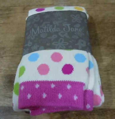 NWT Matilda Jane Girls Colorful Pieces Tights Polka Dots Size 4-6 ~ Adorable • $22