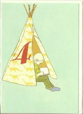 4th Happy Birthday Greeting Card Boys 4 Years Old For Him Camping Tepee Tent  • £1.99