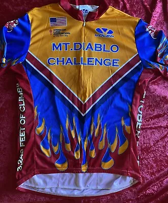 Voler Mt Diablo Challenge Cycling Jersey Shirt Medium Orange Blue Red • $19.99