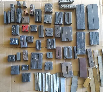 £100 • Buy Vintage Printers Block Letterpress Type Wooden Printing Letters - Job Lot
