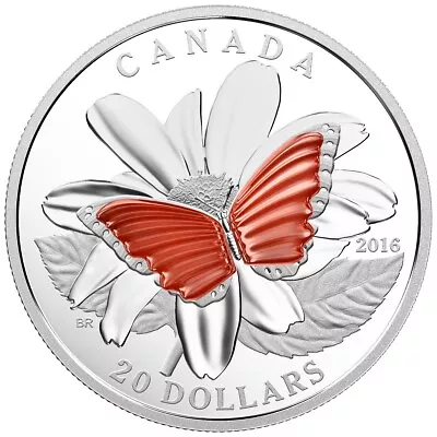 Colourful Wings Of A Butterfly - 2016 Canada $20 Fine Silver Coin • $91.41