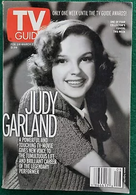 TV Guide February 24 2001 Vintage Judy Garland Cover Black & White NO LABEL • $3.99