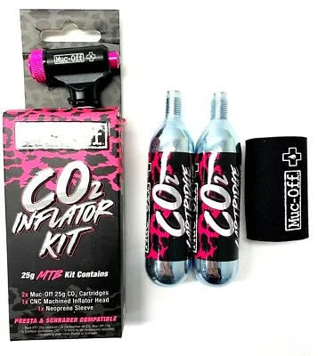 Muc-Off CO2 KIT Road / MTB Bike Inflator 25g Cartridges Inflator Tubless Wheel • £22.50